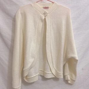 Vintage 100% DuPont Orlon Knit Cardigan - Ivory